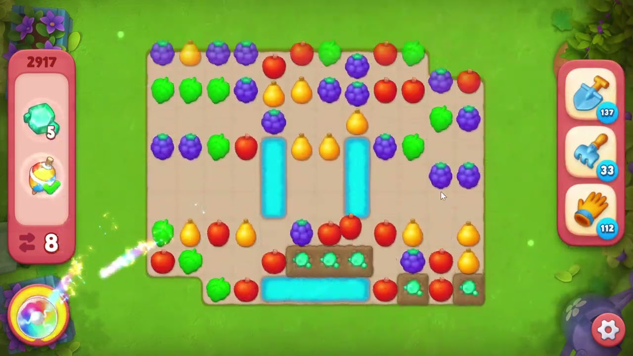 Gardenscapes 2917 Hard Level - 20 moves - NO BooSTERS