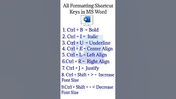 All Formatting Shortcut Keys in MS Word  | Quick Guide  #shorts #msword
