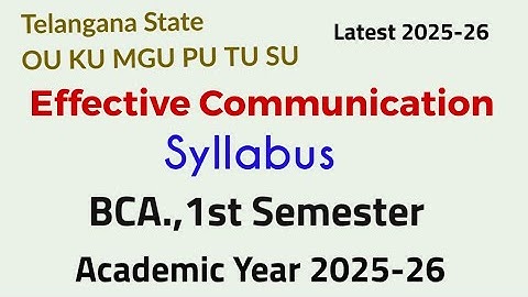 Effective Communication | Syllabus 2025-26 | BCA 1st semester | OU KU MGU PU TU SU
