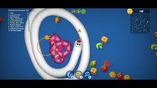 Worms Zone io Hungry Snake game No Death mod APK gameplay video screenshot 3