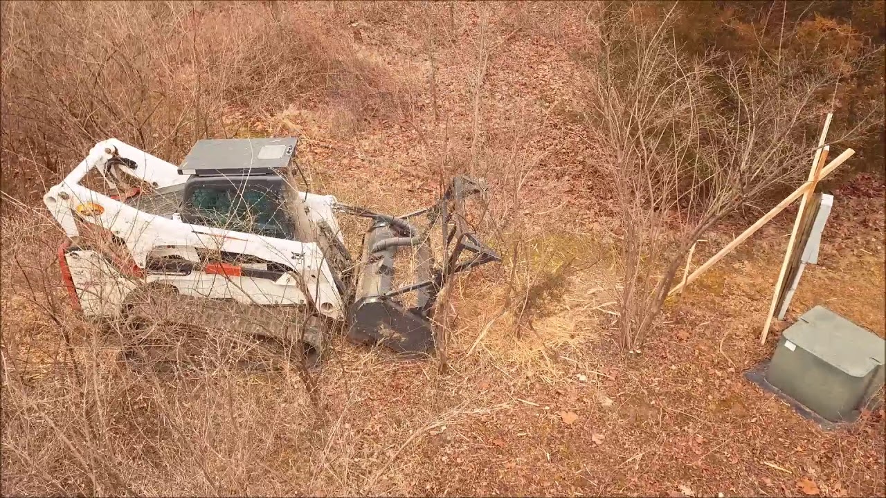 Land Clearing with Fecon Mulcher on Bobcat T870 diesel cologne