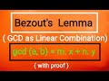 Linear Combination of GCD || Bezout's Lemma (Number Theory)