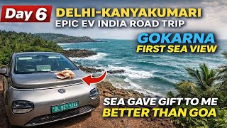 Delhi to Kanyakumari EV Road Trip Day 6 | First Sea View at Gokarna 🌊 Better Than Goa? #gokarna #ev 