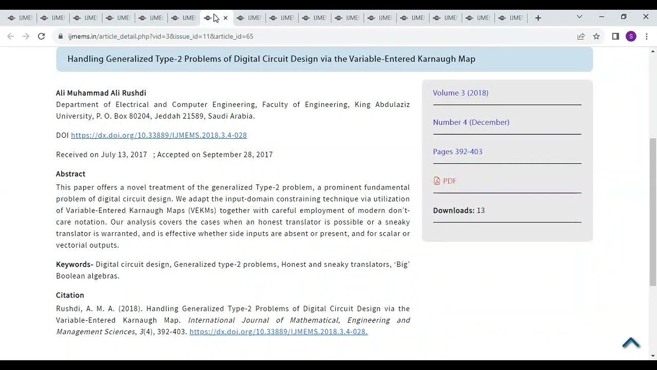 Volume 3, No. 4, 2018, IJMEMS