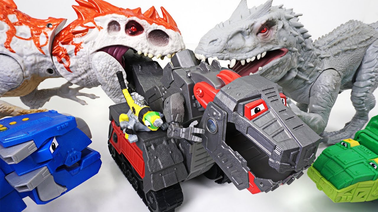 Dinosaur teeth are so sick! Dangerous dinosaur vs Dinotrux battle armor! - DuDuPopTOY
