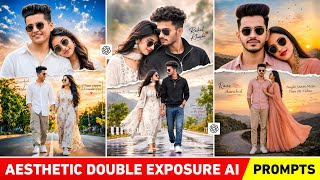 Aesthetic double exposure ai photo prompt | Torn paper effect photo editing | Chatgpt photo editing screenshot 1