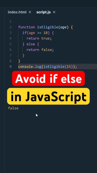 Avoid If-Else in JavaScript | Smart Trick to Return Conditional Boolean ...