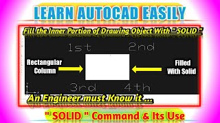 Solid Command In Autocad ll How To Fill A Rectangle With Solid ll How To Draw Rectangular Column ll