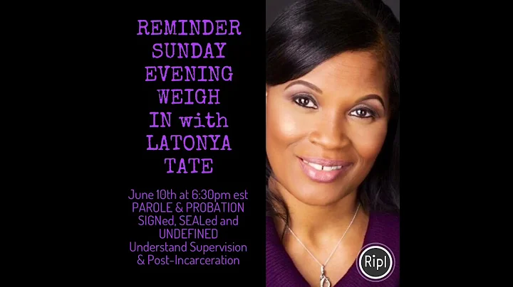 REMINDER SUNDAY EVENING WEIGH IN with LATONYA TATE