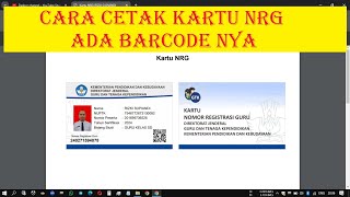 CARA CETAK KARTU NRG ADA BARCODE NYA