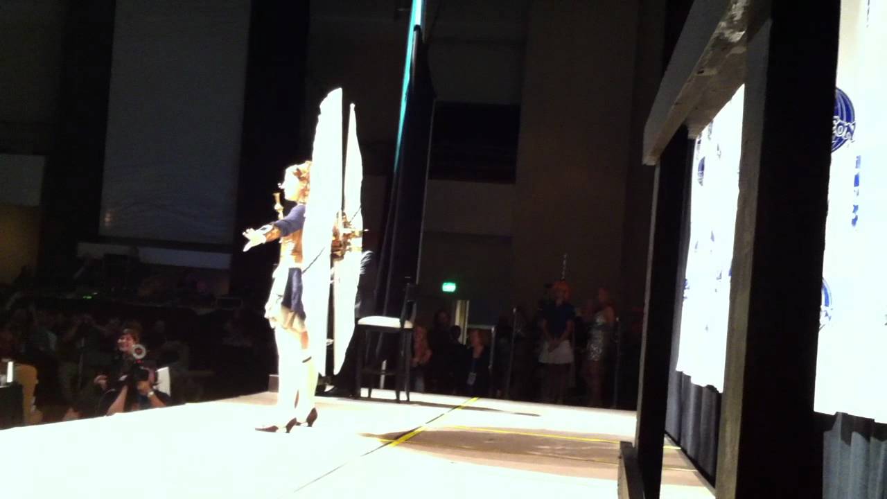 Steampunk wings on stage during Masquerade at Dragon*Con 2012