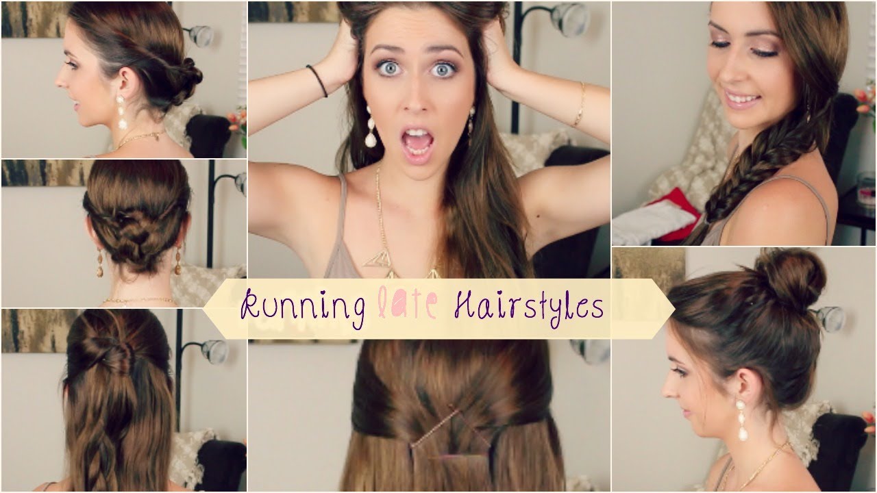 5 Heatless, Running Late Hairstyles | Courtney Lundquist - YouTube