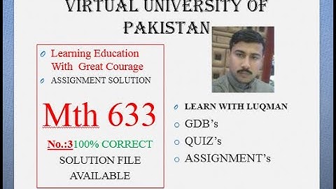 mth633 assignment 3 solution fall 2022