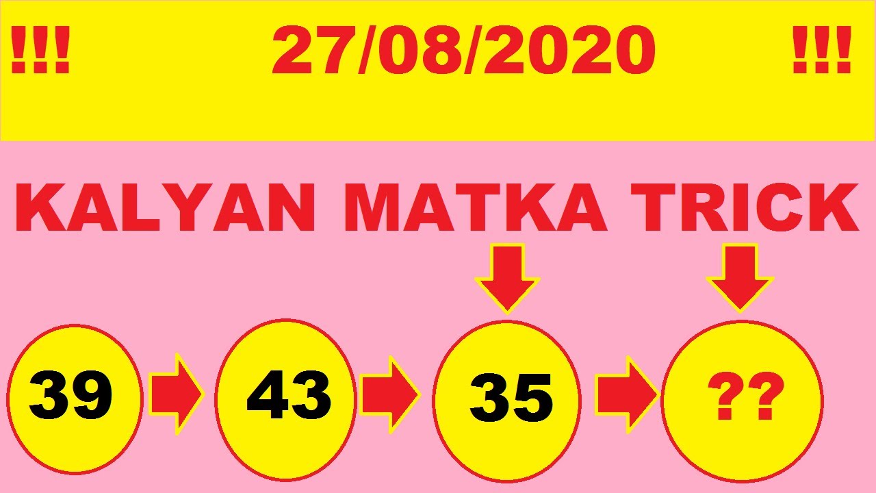 Kalyan matka 27/08/2020 Trick Kalyan Satta Matka Table Chart OTC Number
