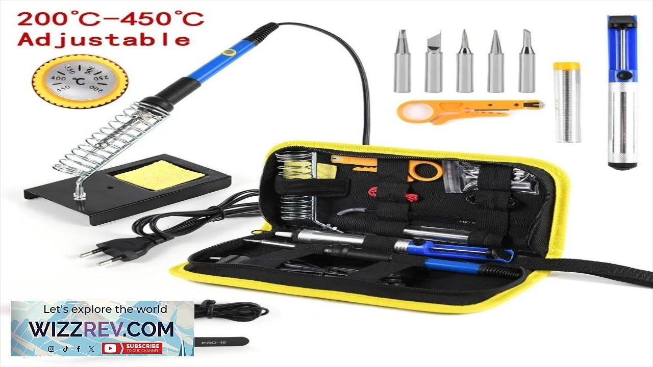 Набор из 15 предметов: паяльник 220 В 60 Вт, регулируемая температура 450°C.