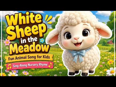 White Sheep in the Meadow 🐑 | Fun Animal Song for Kids | Sing-Along Nursery Rhyme