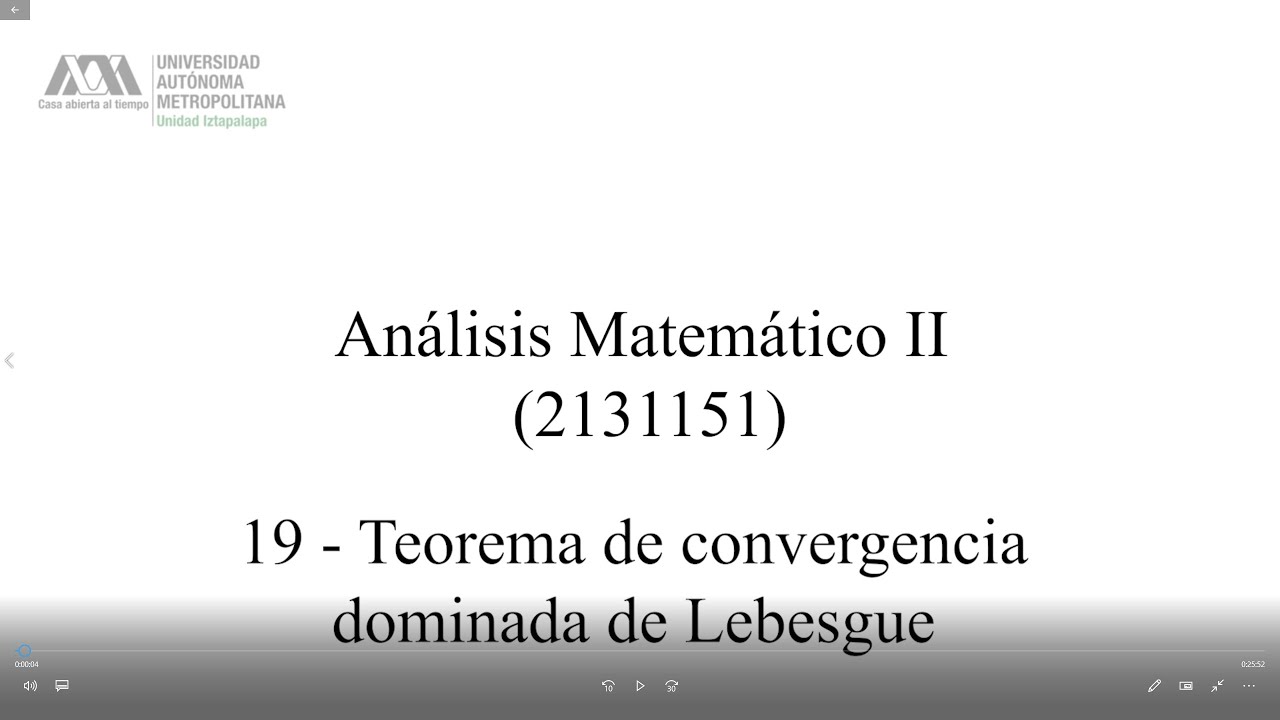 19 - Teorema de convergencia dominada de Lebesgue