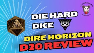 Let's sink our teeth into Die Hard Dice Horizon Dire 20 sidded die (D20) an Unboxing & Review