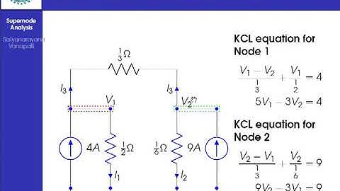 Supernode Analysis - KCL to circuits containing voltage sources connected between nonreference nodes