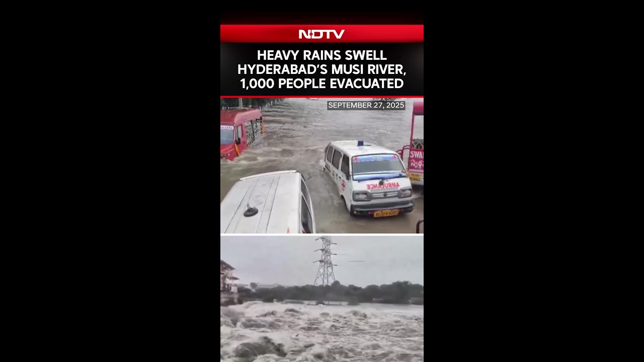 Hyderabad News | Heavy Rains Swell Musi River, Inundating Low-lying Areas