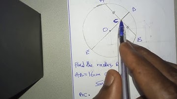 FINDING THE RADIUS OF A CIRCLE USING THE INTERSECTING CHORDS THEOREM.