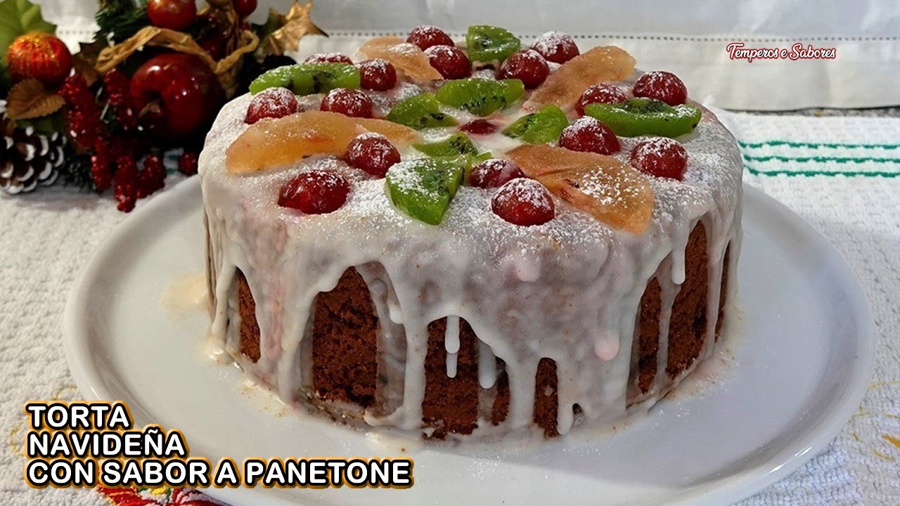 TORTA NAVIDEÑA CON SABOR A PANETONE RIQUISIMA Y FÁCIL hecha en licuadora