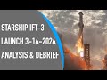 Spacex starship ift3 post mortem