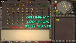 99 Slayer Achieved Selling My 95-99 Slayer Loot 200M - Oldschool Runescape