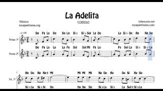 Miniatura del video "La Adelita Partitura con Notas en letra de Flauta, Violín, Oboe"