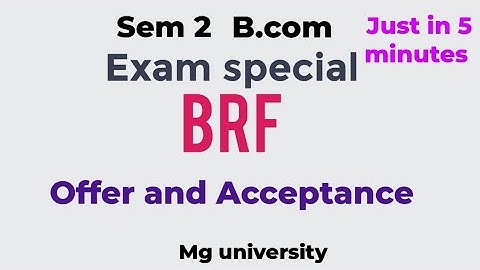 Offer and Acceptance// BRF // Exam special// Sure topics // #brf #virtualteaching