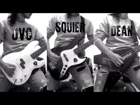 jvc-precision-bass-vs-fender-squier-affinity-jazz-bass-vs-dean-metalman-flying-v