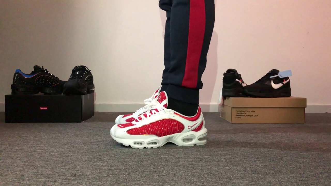 supreme x nike air max tailwind 4 red white