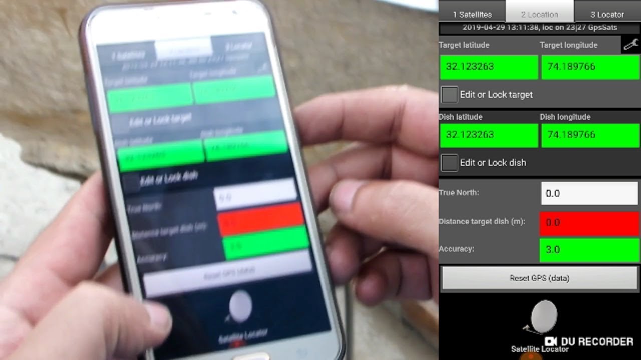 Satellite Locator with GPS locations from the phone /Dish Antenna