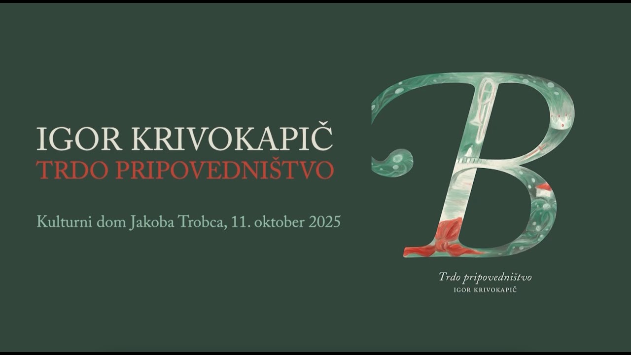 LITERARNI VEČER Z IGORJEM KRIVOKAPIČEM OB IZIDU ROMANA B: TRDO PRIPOVEDNIŠTVO