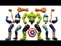 Hulk smash Batman captain America siren head assemble toys video 