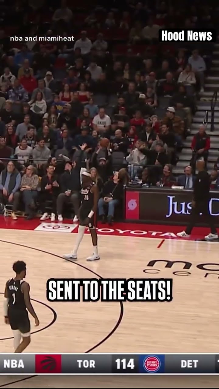 Sent to the seats #hoodnews #kelelware #miamiheat #NBA #basketball #defense #sports #omg #how #wow