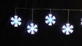 4m Blue & White Snowflake Curtain