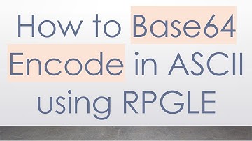 How to Base64 Encode in ASCII using RPGLE