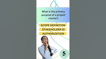 WHAT IS THE PRIMARY PURPOSE OF A PROJECT CHARTER? #projectmanagementfundamentals