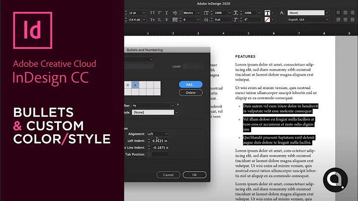 Add Bullets and Customize Color/Style in Adobe InDesign
