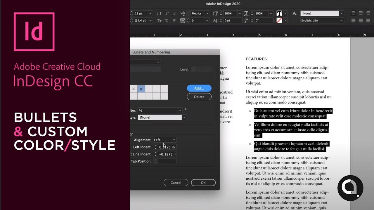 Change bullet style indesign