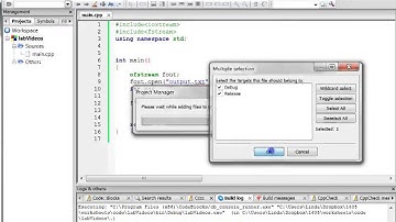 Writing to a File in Code Blocks
