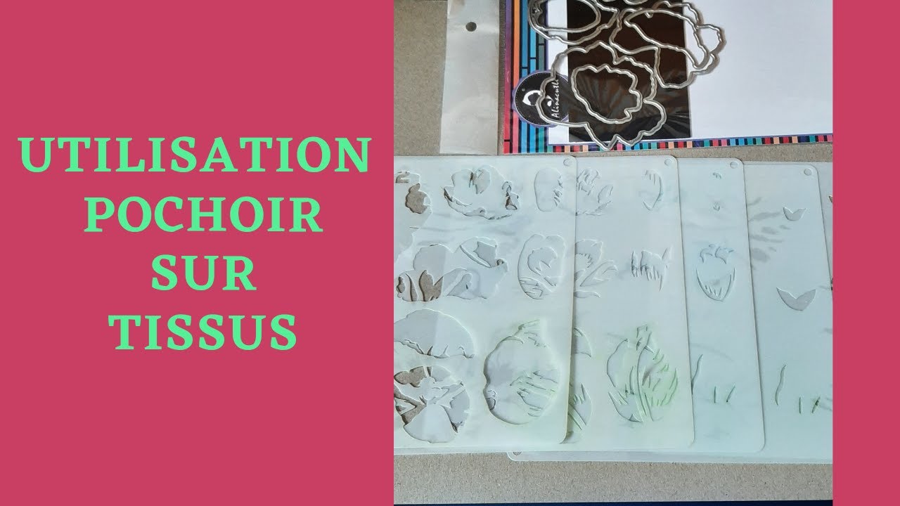 Test de pochoir sur une création tissus (couture)