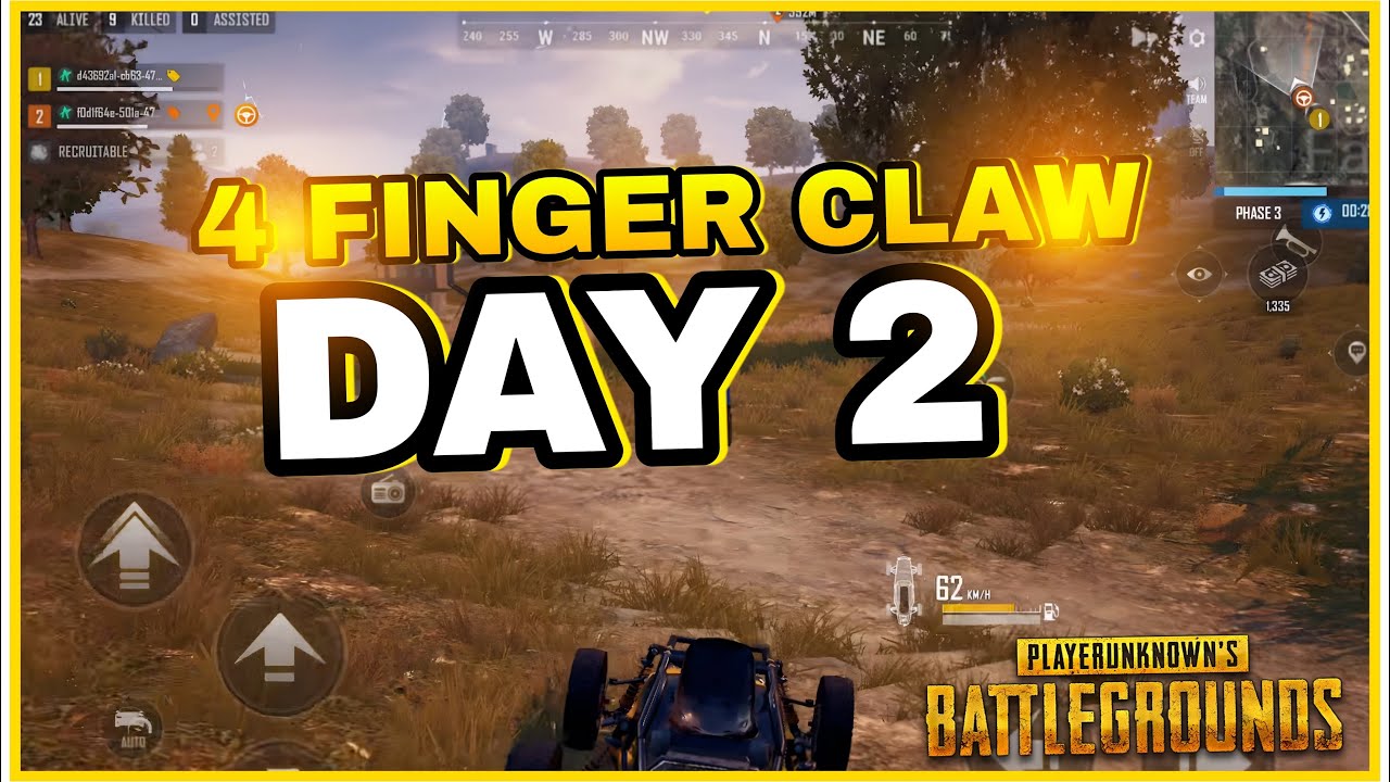 DAY 2 - PUBG MOBILE 4 FINGER GAMEPLAY 