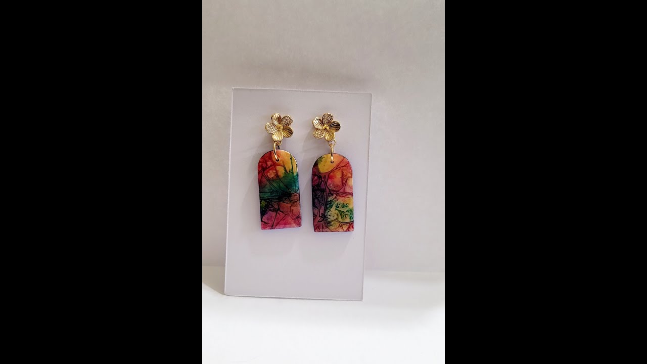 Polymer clay and alcohol ink with  a twist