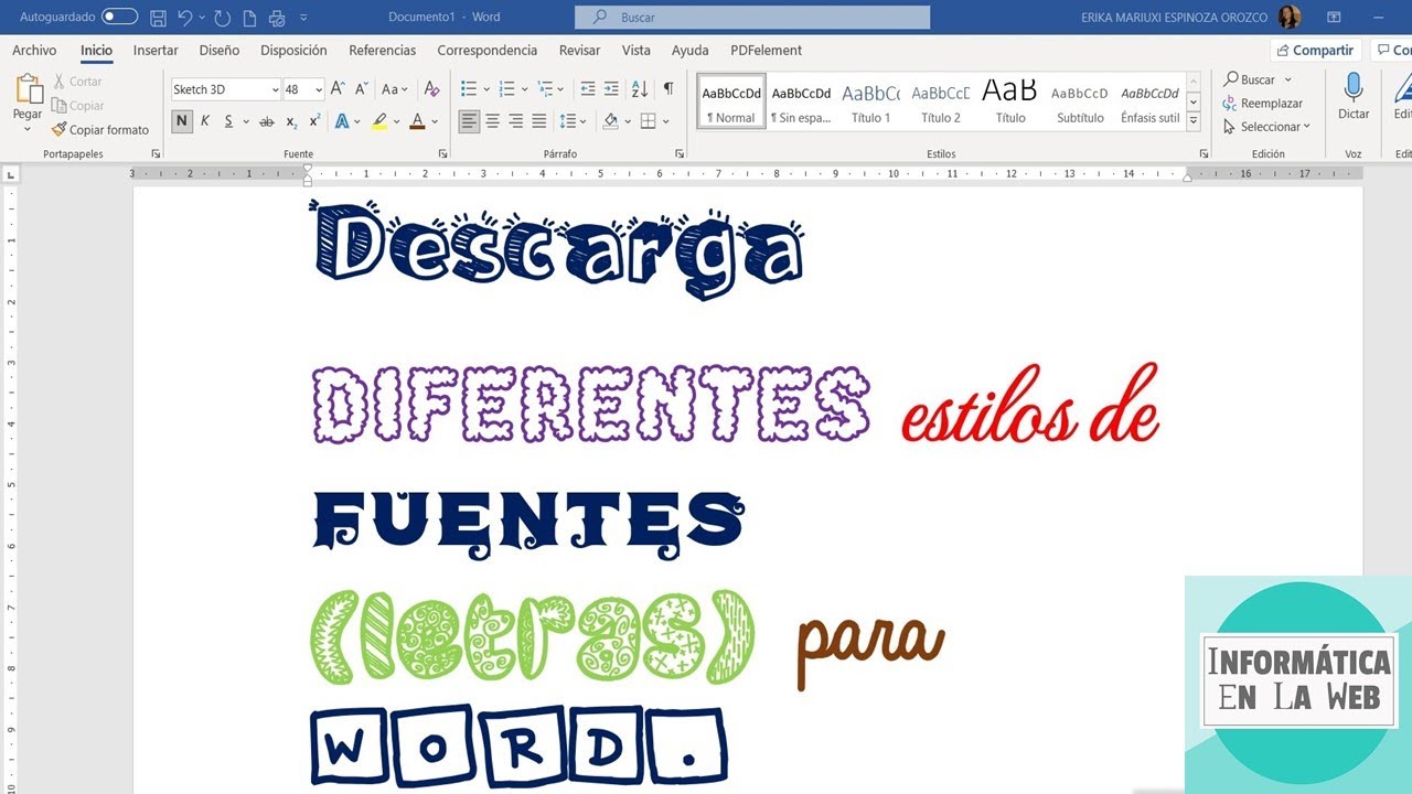 Escribir En Word Gratis Descarga e Instala Fuentes para Letras muy Bonitas en Word. Diferentes  estilos de Letras. - YouTube