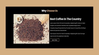 Coffee shop website About Section | Create A Responsive Coffee Website using HTML CSS and JS