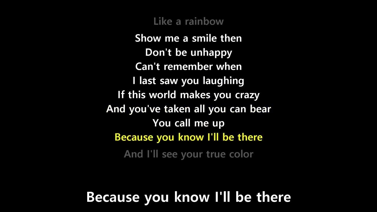 13+ Lyrics To True Colors