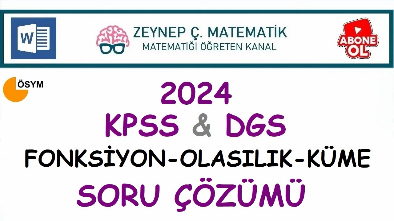 2024 DGS - KPSS FONKSİYONLAR-OLASILIK-KÜMELER KARMA SORU ÇÖZÜMÜ