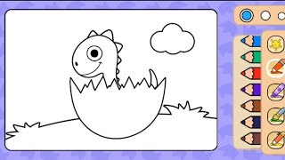 Coloring, Painting Baby Dino for kids & toddlers | Mewarnai Bayi Dino #coloring #mewarnai #babydino screenshot 5
